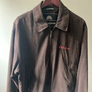 WEATHERPROOF Mens L Micro Suede Bomber JACKET -Mii Amo Spa Sedona -Like new